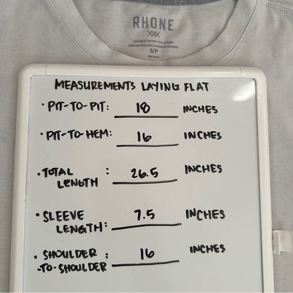 Rhone Element Standard Fit Crewneck Short Sleeve Slate White Pima Tee Size Small - Picture 8 of 9